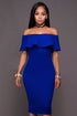Ocala Blue Off-The-Shoulder Ruffle Dress